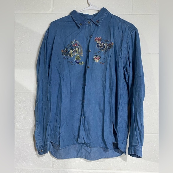 Northern Reflections Embroidered Denim Shirt Women’s Size L - Picture 1 of 5